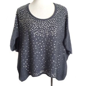 Free People Blue-Gray Stardust Batwing Sweater